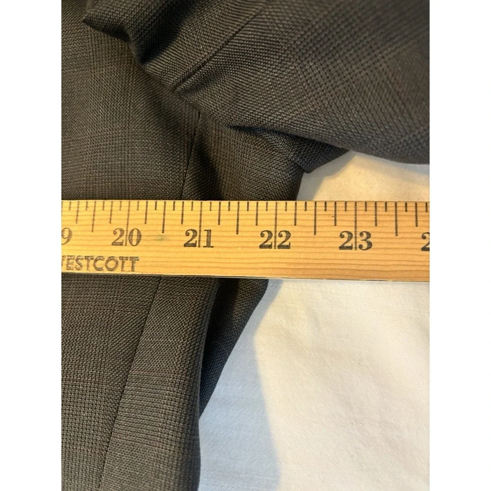 Stafford‎ Black Windowpane Mens 44R/34x29 3Button Suit Wool Pleated Front Cuffed